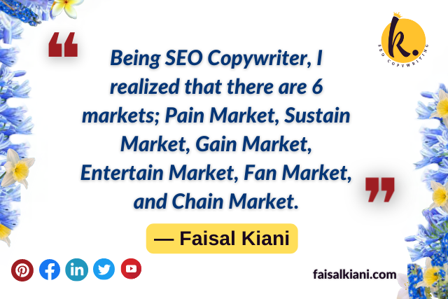 inspirational short Faisal Kiani Quotes about market
