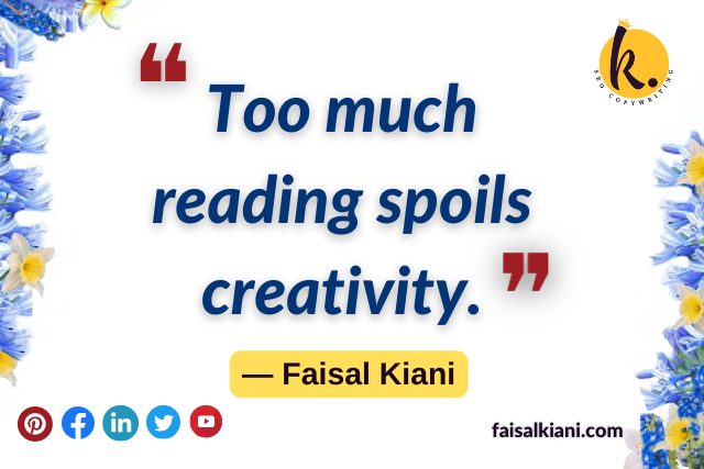 Inspirational Short quotes about reading by Faisal Kiani