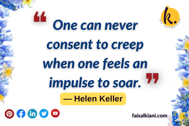 Inspirational Helen Keller quotes about feeling impulse
