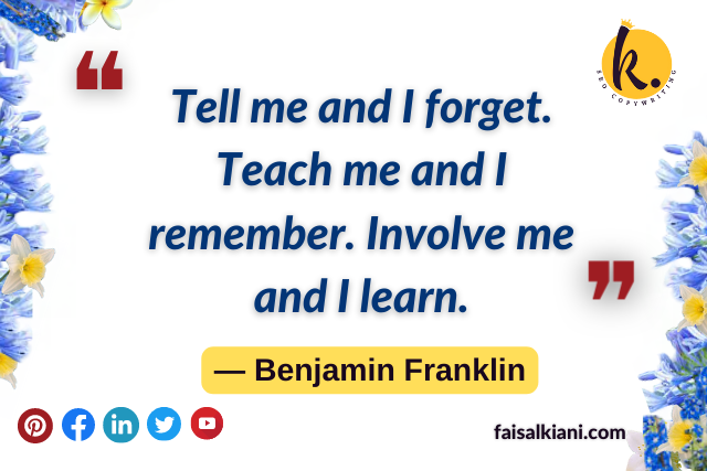 Inspirational short quotes by Benjamin Franklin