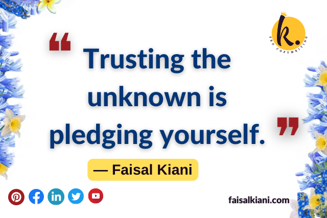 trusting the unkown by faisal kiani
