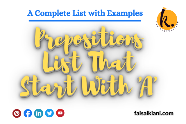 Prepositions List That Start With 'A'